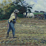 The Sower and the Ploughman, Montfoucault, 1875, Камиль Писсарро