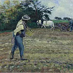 Картины с аукционов Sotheby’s - Camille Pissarro - The Sower and the Ploughman, Montfoucault, 1875