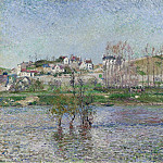 The Flood at Pontoise, 1882, Камиль Писсарро