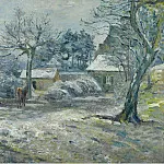 Картины с аукционов Sotheby’s - Camille Pissarro - The Farm at Montfoucault, Snow, 1874