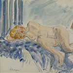 Young Woman on Blue Sofa, 1920, Henri Lebasque