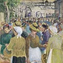 Картины с аукционов Sotheby’s - Camille Pissarro - Poultry Market at Gisors, 1890