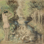Bathing with Geese, 1895, Камиль Писсарро