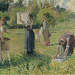 Laundresses at Eragny (), 1901, Камиль Писсарро