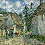 Paved Street at Valhermeil, Auvers-sur-Oise, the Cabins and the Cow, 1880, Камиль Писсарро