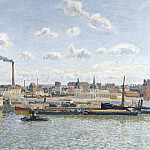 The Bridge of Boieldieu and the Orleans Station, Rouen, Sunny Day, 1898, Camille Pissarro