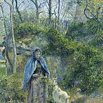 Картины с аукционов Sotheby’s - Camille Pissarro - The Shepherdess and the Goat, 1881