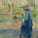 Картины с аукционов Sotheby’s - Camille Pissarro - Peasant Woman Digging, 1882