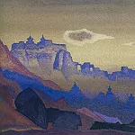 900 Картин самых известных русских художников - Гималаи #16 Синие скалы на розовом небе
