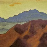 Рерих Н.К. (Часть 4) - Сандахпу #51 Сандахпу (Оранжевые облака над лиловыми скалами)