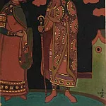Sketch of costume Maiden and King Berendey , Roerich N.K. (Part 2)