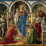 Madonna and Child with angels, Saints Frediano and Augustine (), Fra Filippo Lippi