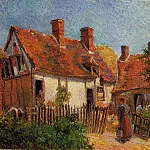 Camille Pissarro - Old Houses at Eragny. (1885)