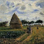 Камиль Писсарро - Крестьяне и стога сена (1878)