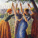 Камиль Писсарро - Крестьянки, устанавливающие вехи (1891)