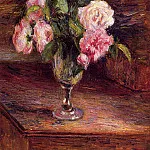 Камиль Писсарро - Розы в стеклянном бокале