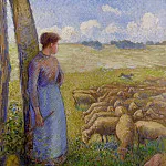 Камиль Писсарро - Пастушка и овцы (1887)