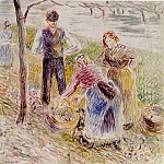 Камиль Писсарро - Сбор урожая картофеля (1884-85)