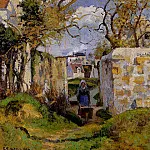 Камиль Писсарро - Крестьянка с тачкой, дом Ронде, Понтуаз (1874)