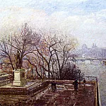 Камиль Писсарро - Лувр, утро, туман (1901)