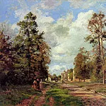 Камиль Писсарро - Дорога в Лувесьен у лесной опушки (1871)