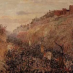 Камиль Писсарро - Последний день карнавала перед постом, закат, бульвар Монмартр (1897)