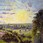 Camille Pissarro - Sunset at Eragny. (1891)