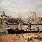 Камиль Писсарро - Руанский порт - выгрузка древесины (1898)