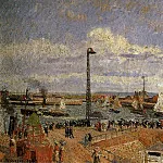 Камиль Писсарро - Лоцманский причал, Гавр - высокий прилив, послеполуденное солнце (1903)