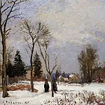 Камиль Писсарро - Дорога Версаль-Сен-Жермен. Лувесьен. Впечатление от снега (1872)