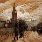 Камиль Писсарро - Этюд для картины -Церковь Всех Святых, Верхний Норвуд (1871)