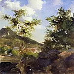 Камиль Писсарро - Деревня у подножия холма в Сен-Тома, Антильские о-ва (1854-55)