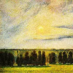 Camille Pissarro - Sunset at Eragny. (1890)