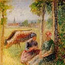 Камиль Писсарро - Две пастушки у реки (1888-95)