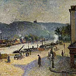 Камиль Писсарро - Причалы у Руана (1883)