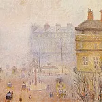 Камиль Писсарро - Площадь Французского Театра - Туманный день (1898)