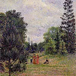 Камиль Писсарро - Сады в Кью, скрещенья тропинок у пруда (1892)