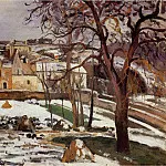 Камиль Писсарро - Впечатление от снега в селении Эрмитаж, Понтуаз (1875)