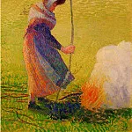 Камиль Писсарро - Женщина, сжигающая древесный мусор (1890)