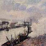 Камиль Писсарро - Паровые суда в руанском порту. (1896)
