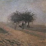 Камиль Писсарро - Туманное утро близ Крейля (1873)