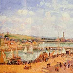 Камиль Писсарро - Порт Дьеп, бухты Дюнкен и Берриньи - высокий прилив, солнечный день (1902)