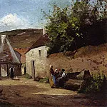 Камиль Писсарро - Место встреч в деревне (1863)