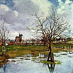 Камиль Писсарро - Пейзаж с затопленными полями (1873)