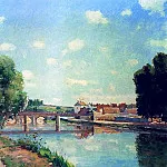Камиль Писсарро - Железнодорожный мост в Понтуазе (1873)
