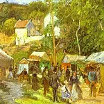 Камиль Писсарро - Ярмарка в деревне вблизи Понтуаза (1878)