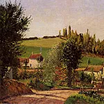 Камиль Писсарро - Дорога в селении Эрмитаж у Понтуаза (1875)