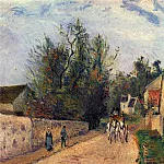 Камиль Писсарро - Сцена на дороге из Эннери в селение Эрмитаж, Понтуаз (1877)
