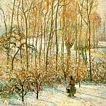 Камиль Писсарро - Зимнее утро, впечатление от яркого солнца (1895)