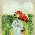 Камиль Писсарро - Молодая женщина с зонтом (1877-80)